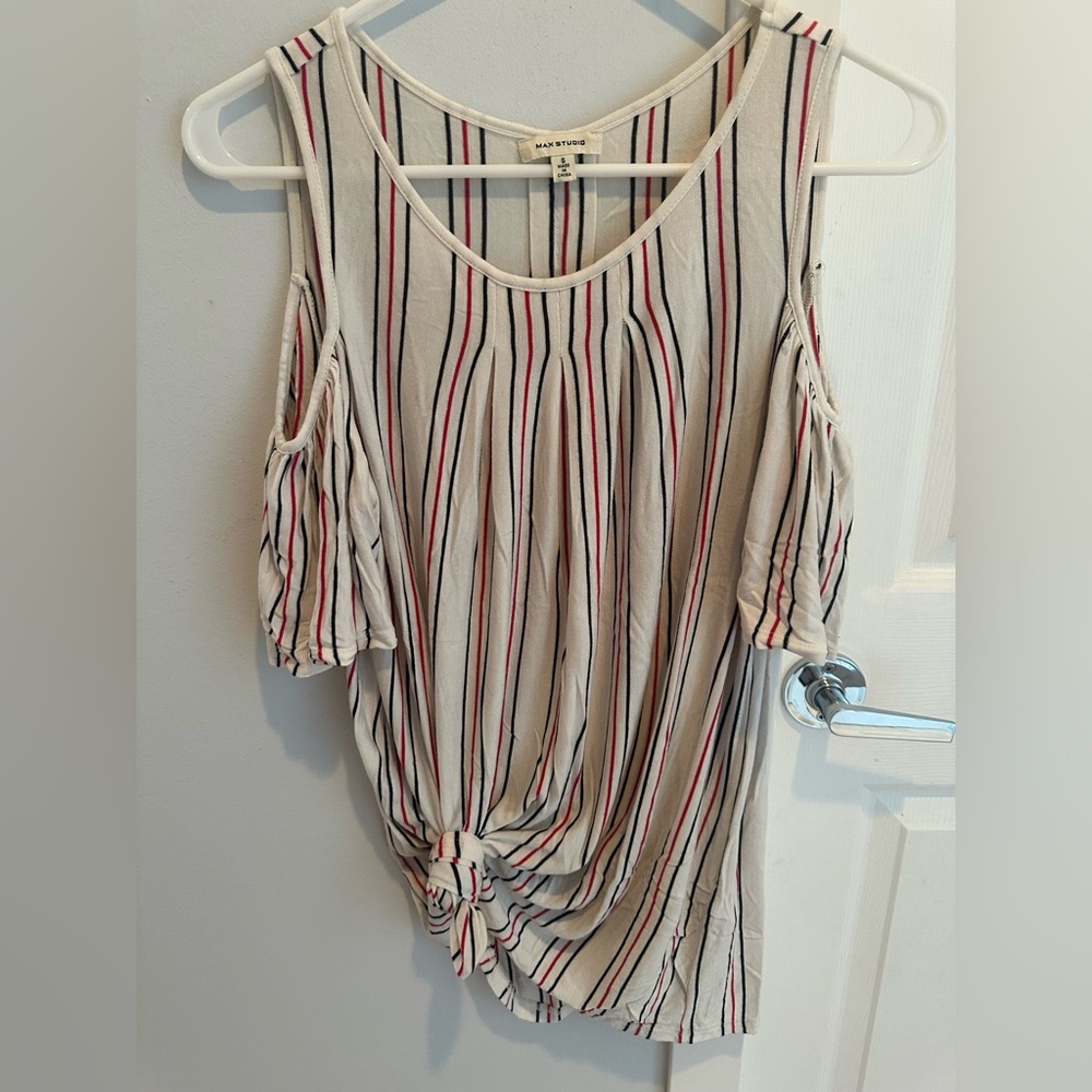 Max Studios Cold-Shoulder Striped tee, size S